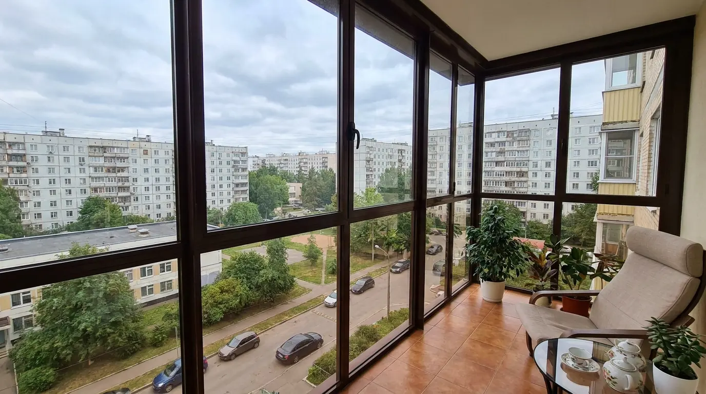 Раздвижные перегородки между балконом и комнатой на балконе