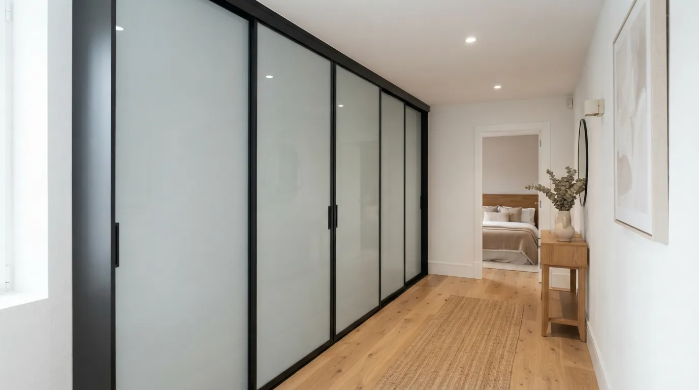 Мягкая перегородка для зонирования комнаты у гардероба